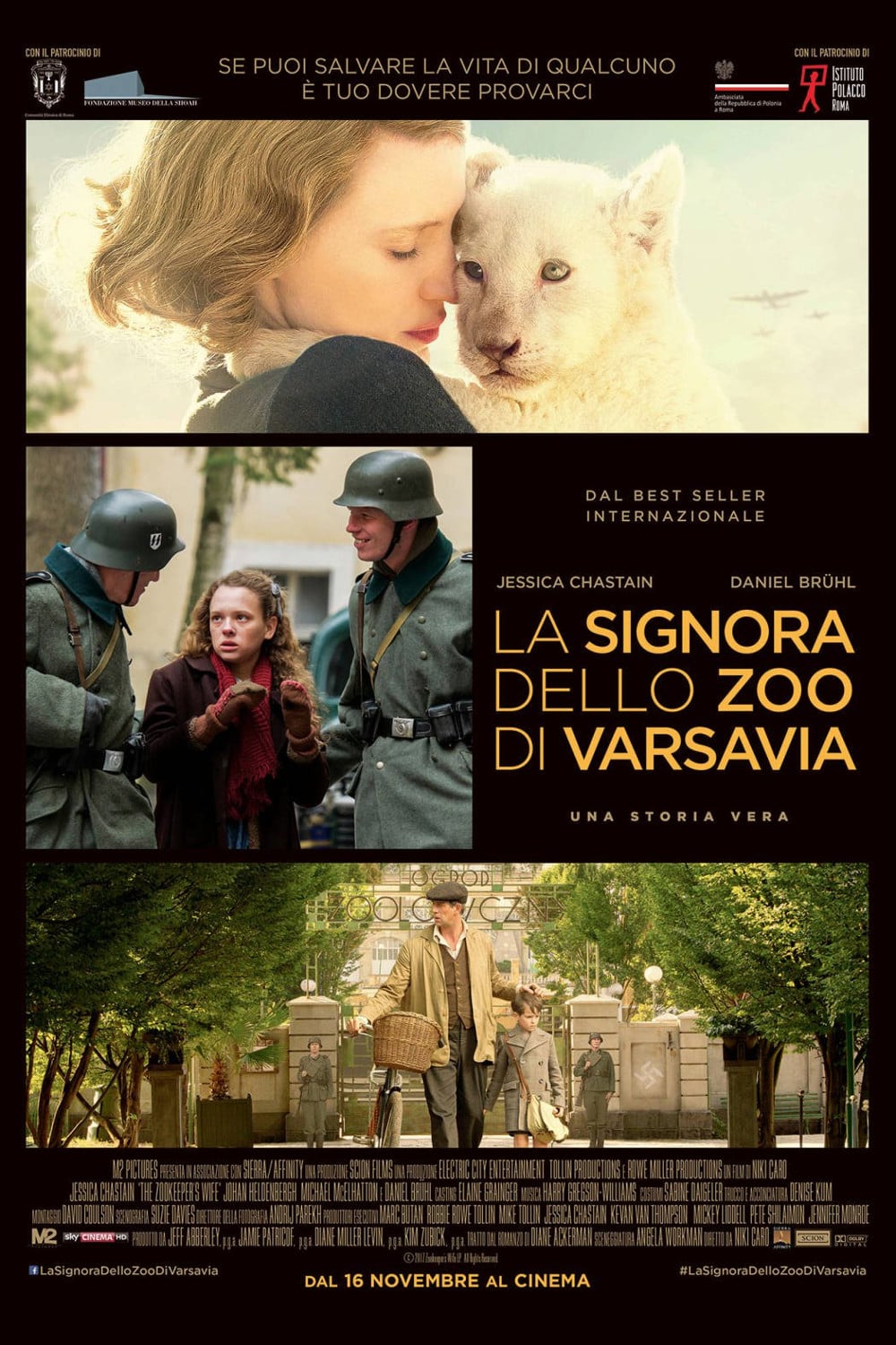 Poster for the movie "La signora dello zoo di Varsavia"